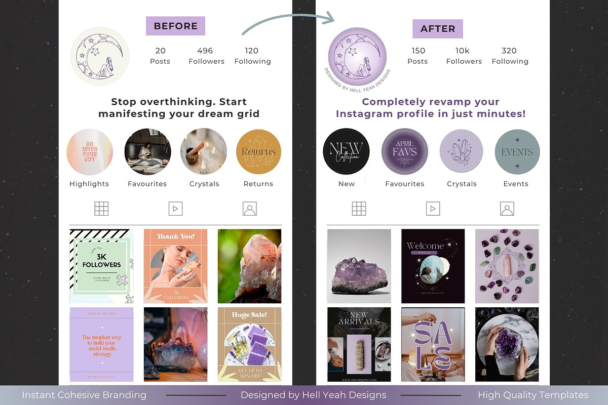 Midnight Mystic Branding Starter Kit, a Social Media Template by Hell Yeah Designs (Photo 8 of 15)