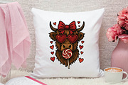 Highland Cow png, Valentine Coquette, an Illustration by DreamPrint404 (Thumbnail 3 of 8)