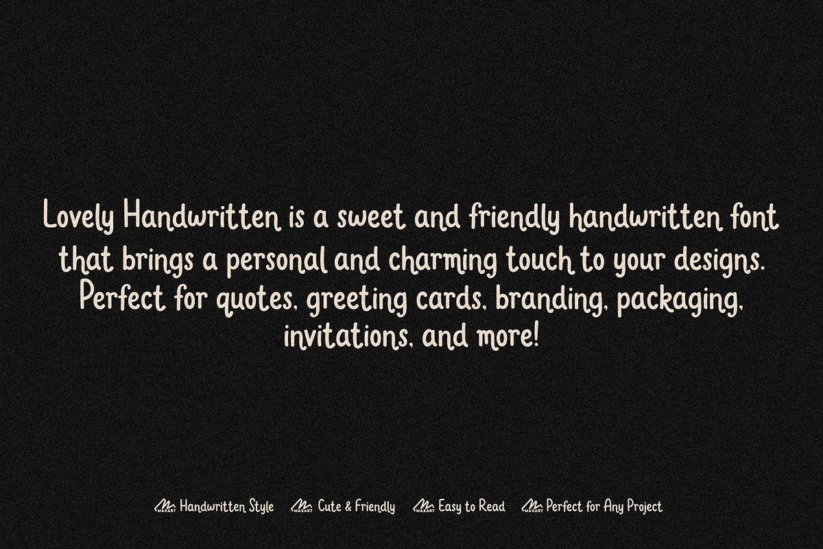 Lovely Handwritten Font, a Handwritten Font by MaxArt Foundry (Photo 3 of 5)