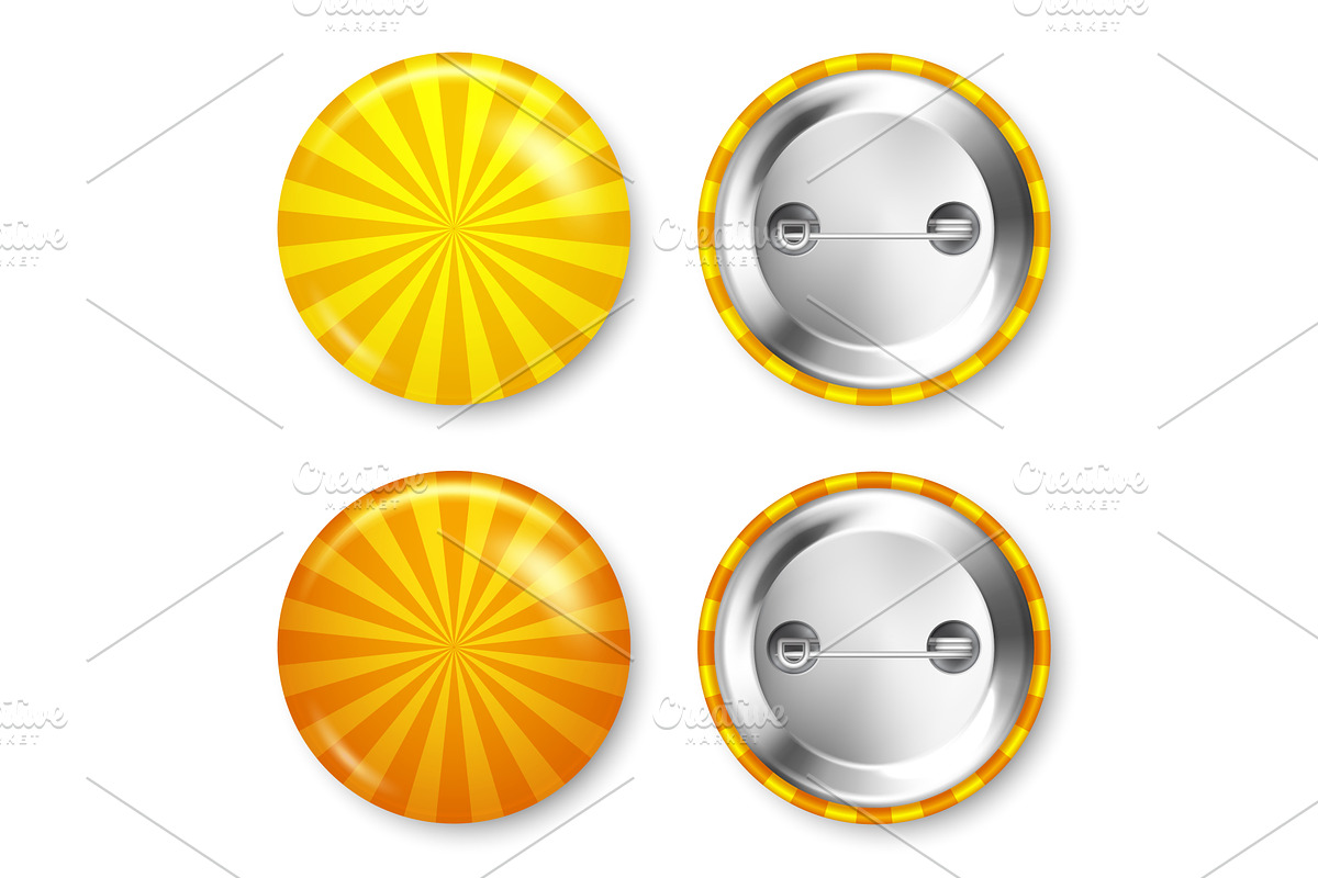 Realistic colorful funky badges, an Object Illustration by 32pixels