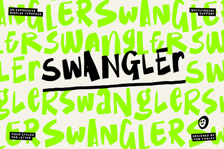 SWANGLER - Energetic Brush Font, a Handwritten Font by Tom Chalky