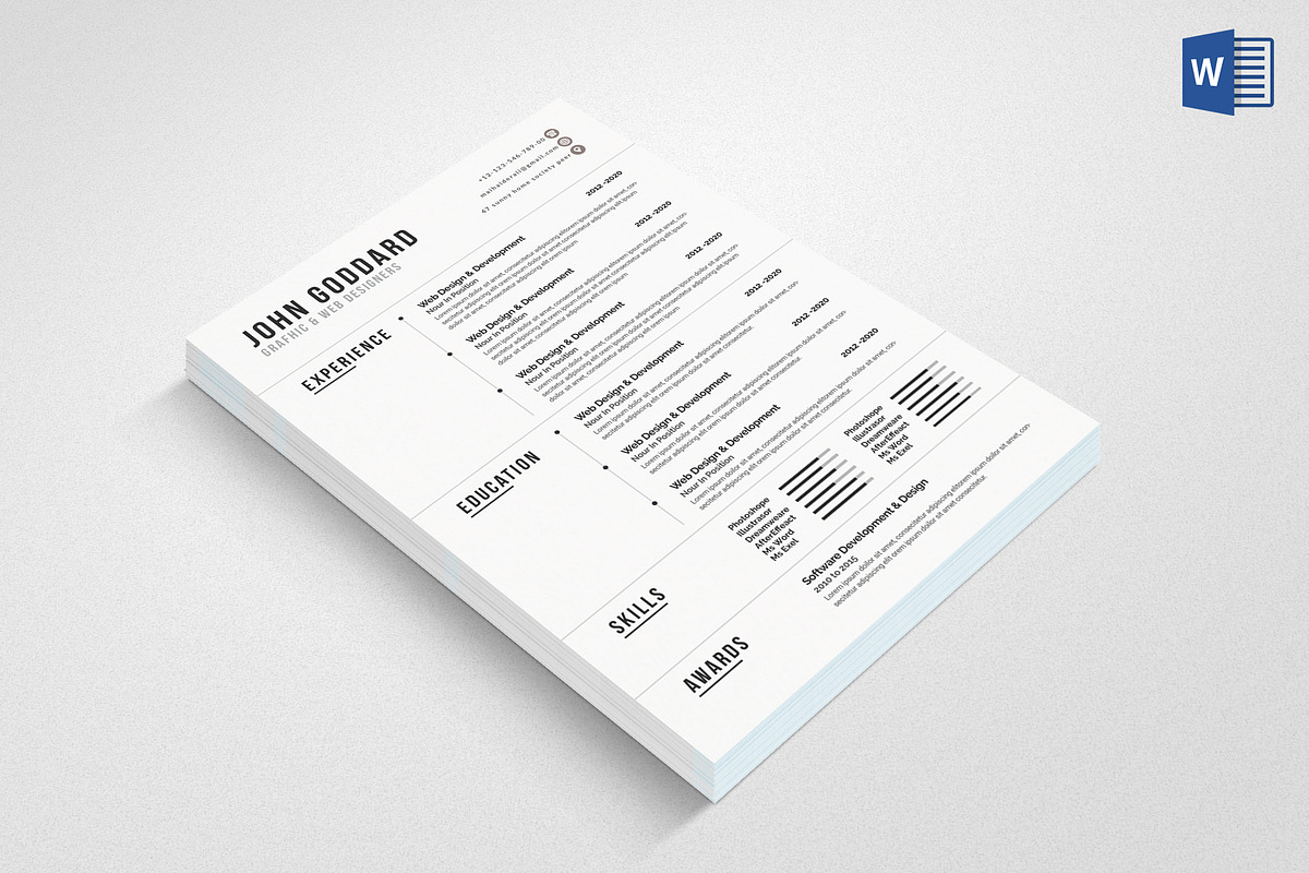 Interactive Resume / CV Template, a Resume Template by graphicforest