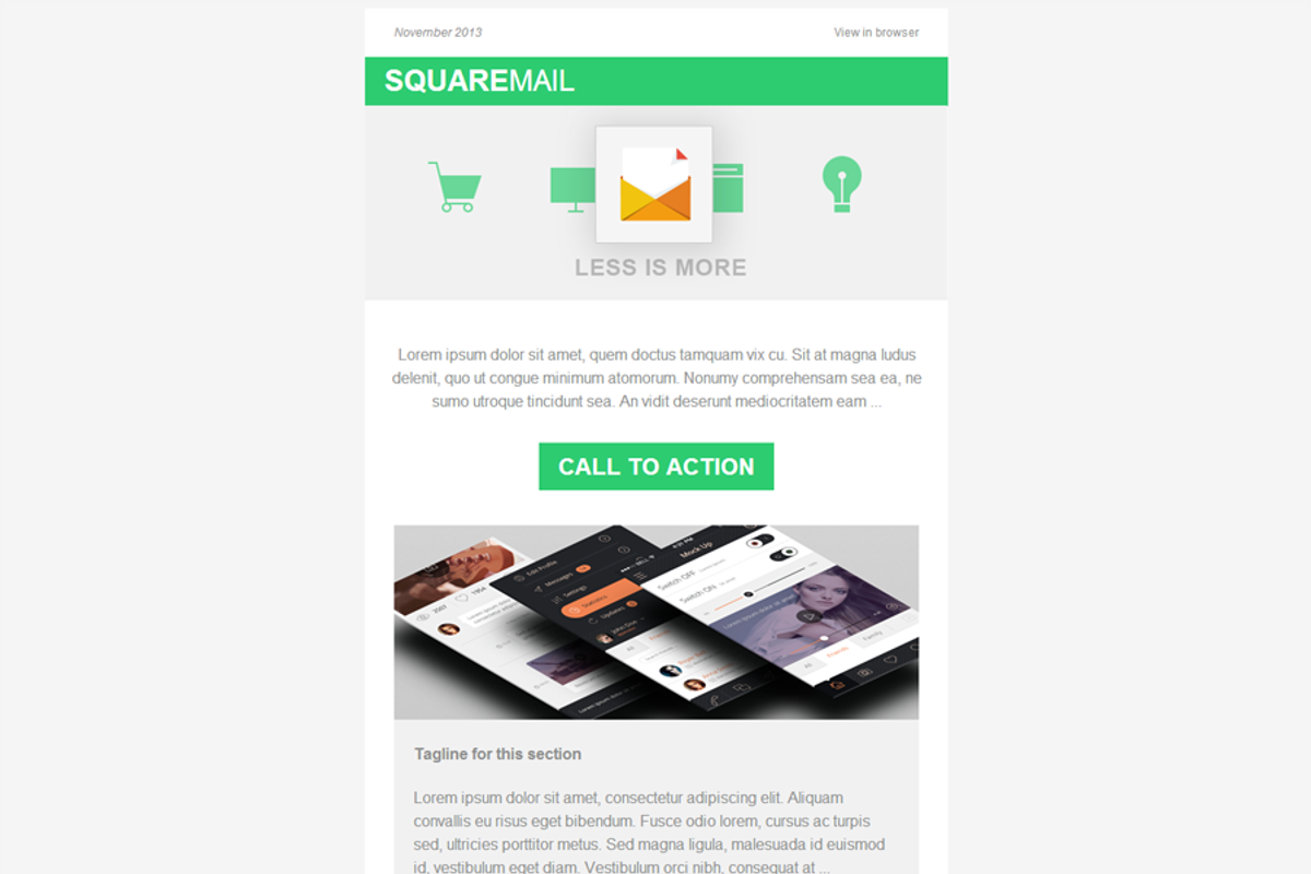 SquareMail Email Template, a Templates & Theme by Crazyleaf (Photo 2 of 5)