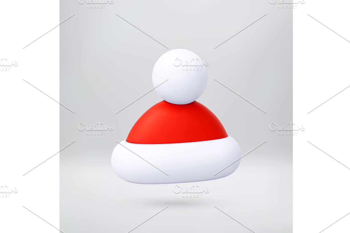 3d cartoon rendering of a Santa hat, an Object Illustration by Abscent