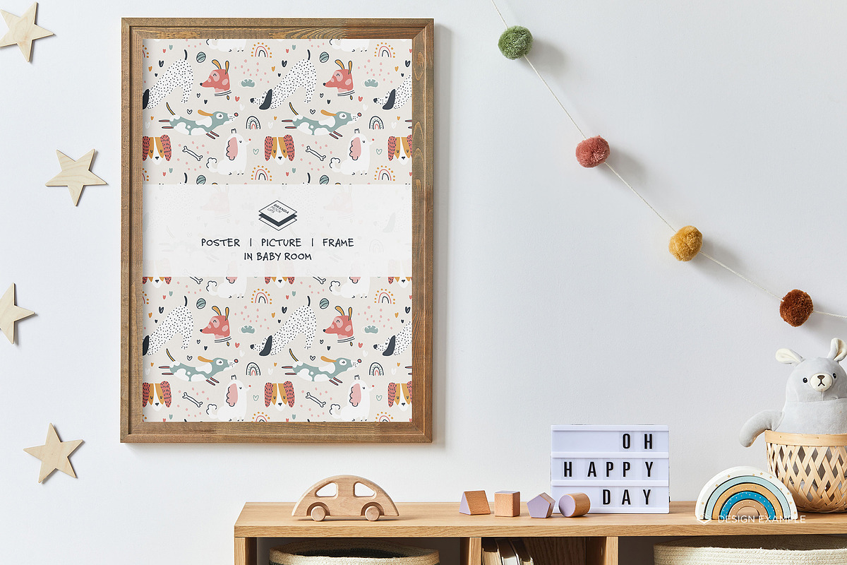 Portrait Frame in Baby Room Mock-up, a Print Template by Branda Keeps (Photo 8 of 30)