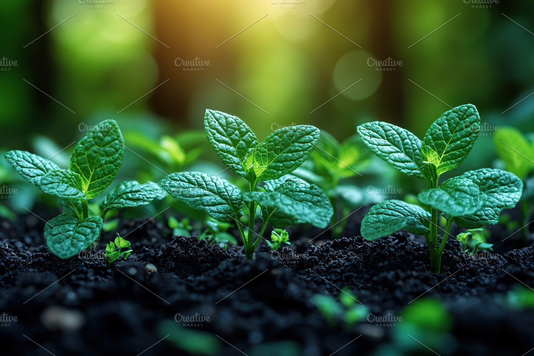 Green sprouts growing in soil, a Nature Photo by AlyaAnd