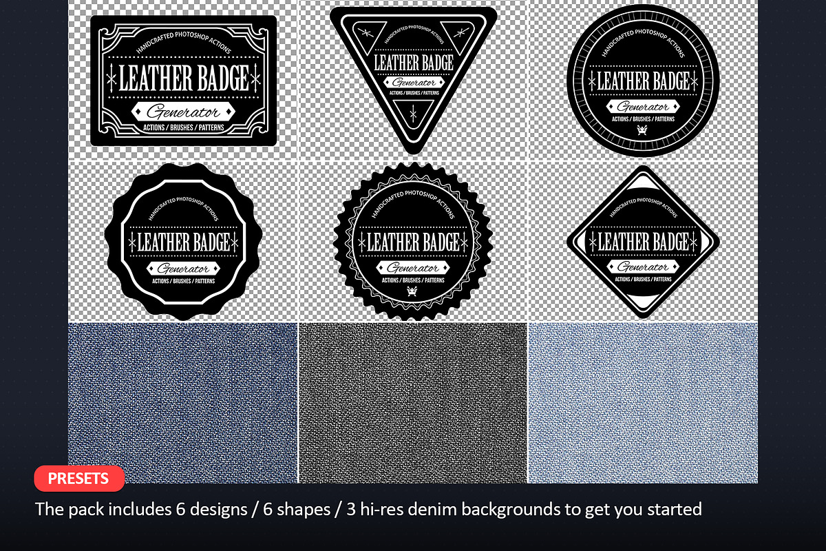 Leather Badge Photoshop Actions, an Action Add-On by Blacknull (Photo 8 of 12)
