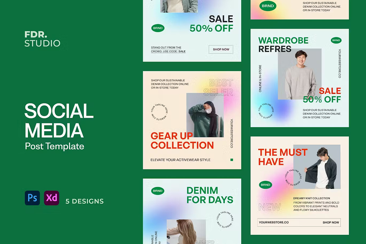 Fashion Sale Social Media Template, a Social Media Template by FDR Studio (Photo 1 of 3)
