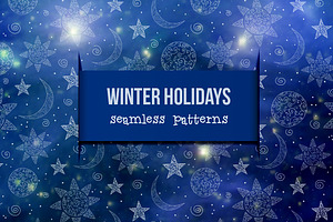 Winter holidays seamless patterns