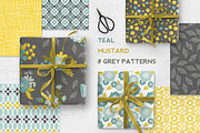 Modern Teal, Grey & Mustard Patterns, a Pattern Graphic by Wild Twig Co (Thumbnail 1 of 5)
