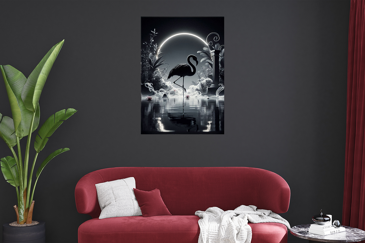 Black Flamingo Wall Art Bundle, a Graphic by Raven&RoseStudio (Photo 4 of 9)