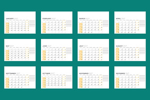 Modern 2027 Vector Calendar EPS