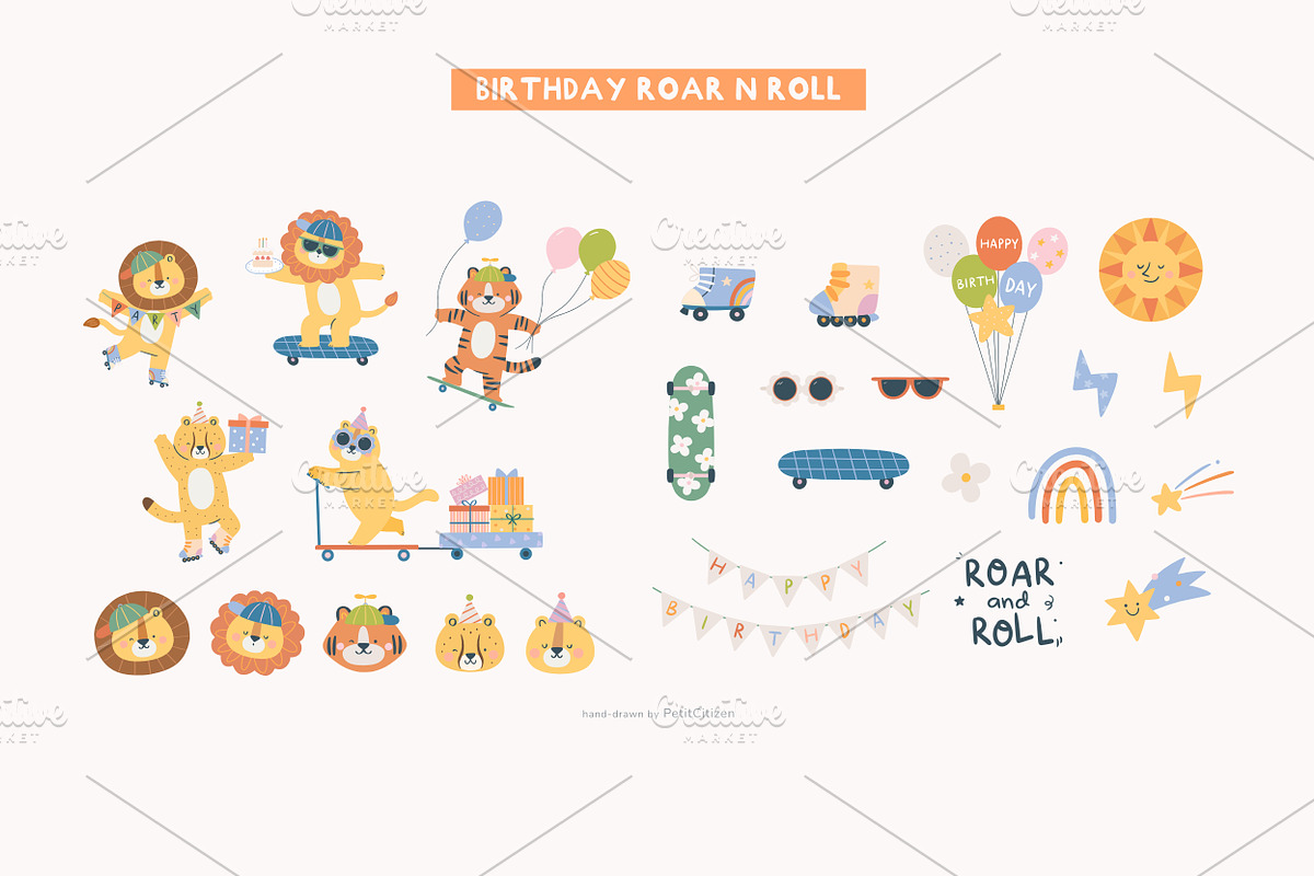 Wild Party Animal Clipart Bundle, an Animal Illustration by Petit Citizen Design (Photo 6 of 9)