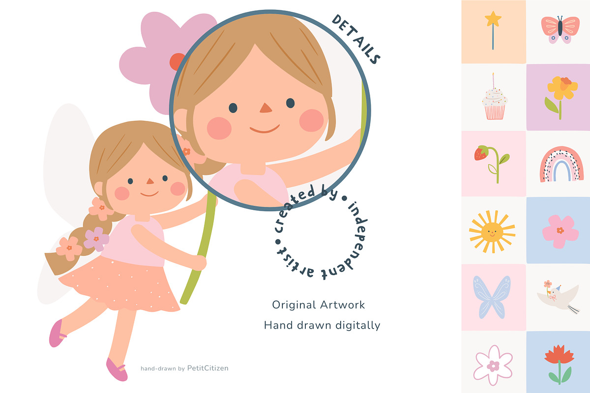 Pastel Fairy Birthday Clipart, a Person Illustration by Petit Citizen Design (Photo 5 of 7)