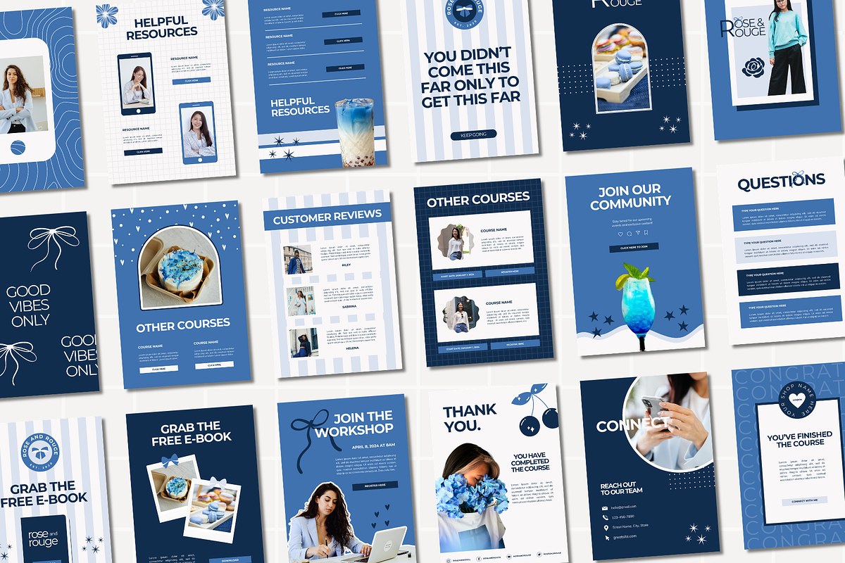 Blue Ebook Workbook Canva Template, a Marketing Template by Anna Design Studio (Photo 5 of 11)