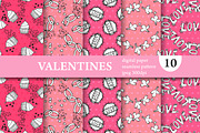 10 Valentine's Day Patterns Set, a Pattern Graphic by Sunset&Sea Design (Thumbnail 1 of 2)
