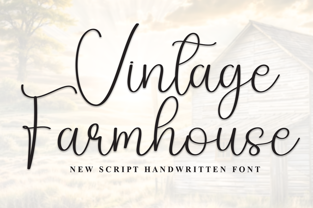 Vintage Farmhouse | Script Font, a Handwritten Font by Scratchones (Photo 1 of 8)