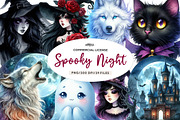 Halloween Spooky Night Collection, an Illustration by CreationArt (Thumbnail 1 of 7)