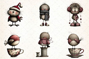 Whimsical Robin Bird Clipart, an Illustration by DreamCafeArt (Thumbnail 4 of 7)