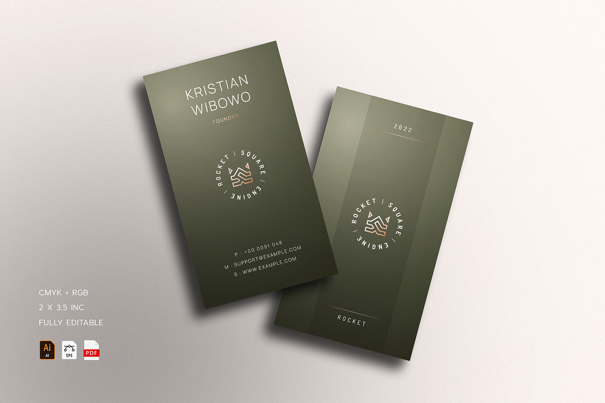5 in 1 Vertical Luxury Business Card, a Business Card Template by Ctrl space studio (Photo 1 of 6)