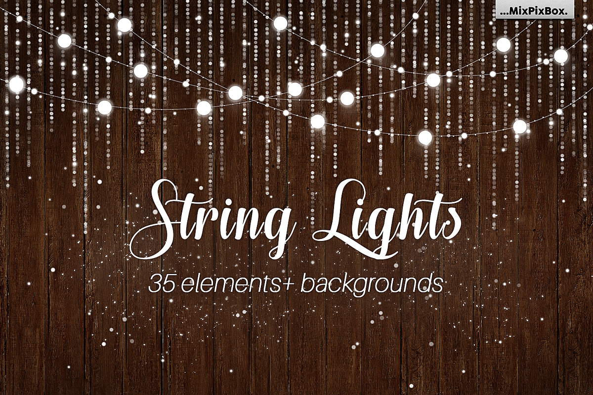 String Lights v3 clipart+backgrounds, a Decorative Illustration by MixPixBox (Photo 1 of 8)