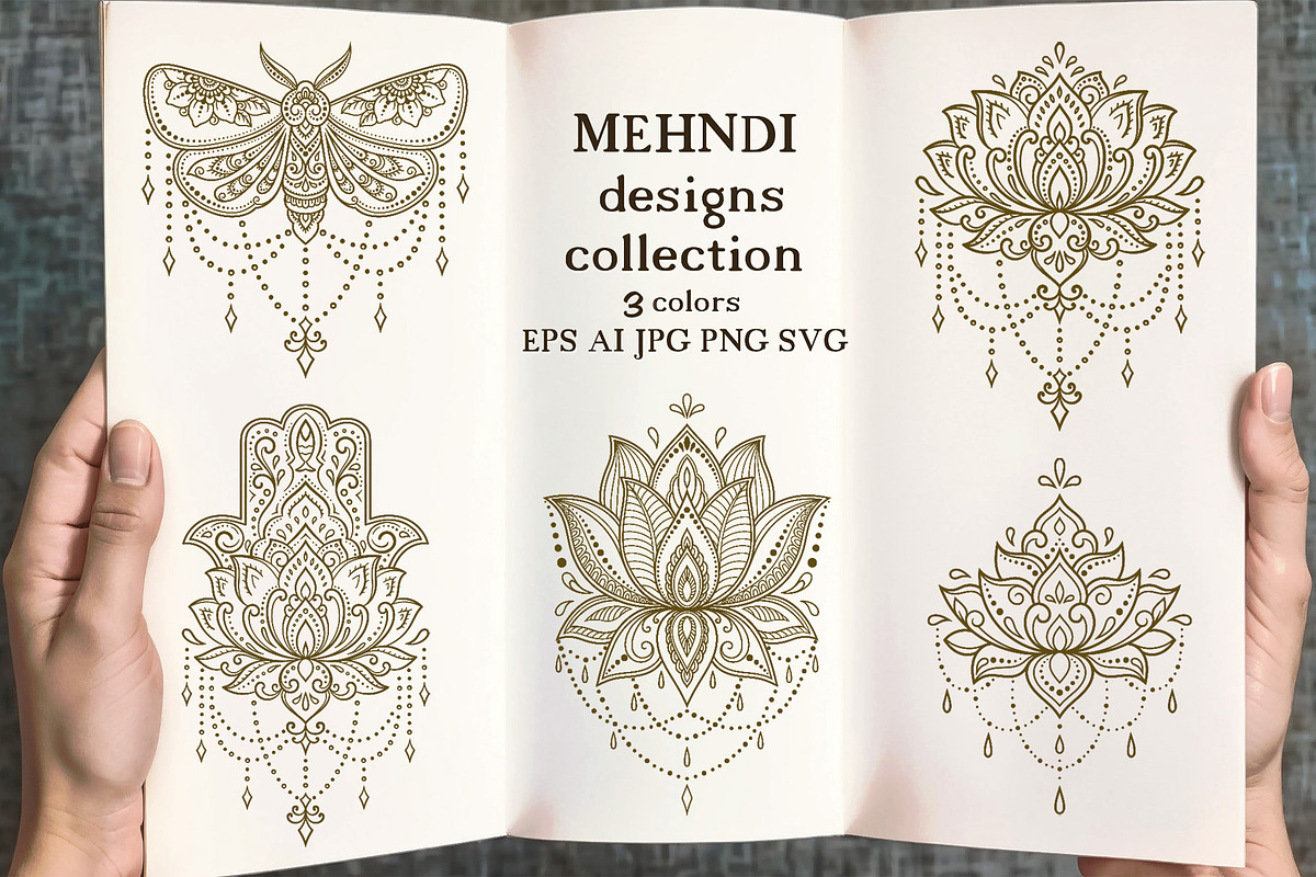 Mehndi designs collection, a Decorative Illustration by Katika Shop (Photo 1 of 7)