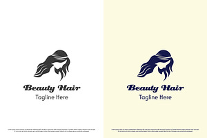 Beauty Hair Model Logo Design Icon, a Branding & Logo Template by Morvana Crew