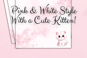 Printable Cute Kitten Note Paper, a Stationery Template by Pixels N Bows (Thumbnail 2 of 4)