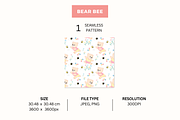 Bear Bee - White, a Pattern Graphic by Jaselvii Studio (Thumbnail 2 of 3)