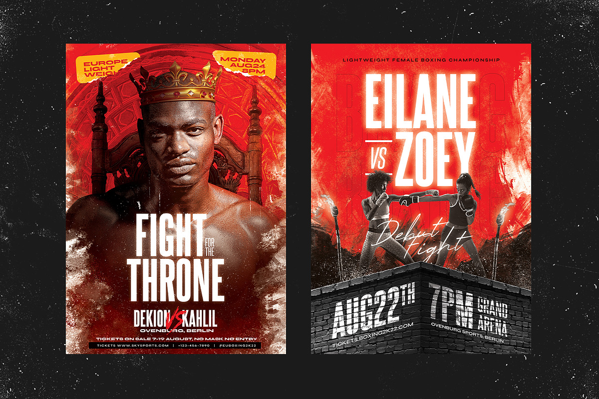 5 Boxing Flyer Templates, a Flyer Template by Bornx Design (Photo 4 of 6)