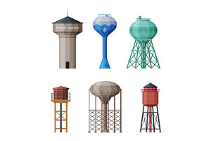 Elevated Water Tower with Tank as, an Illustration by TopVectors