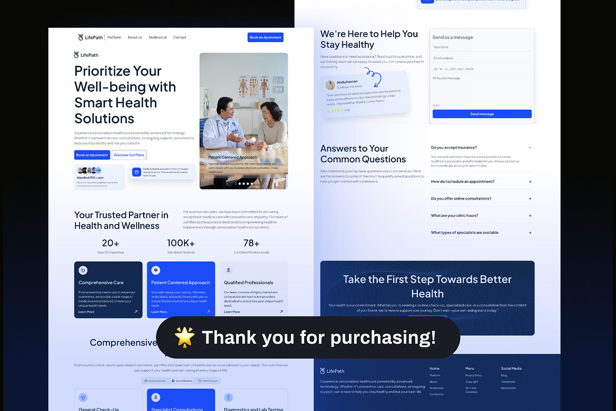 LifePath - HealthCare Landingpage preview 6
