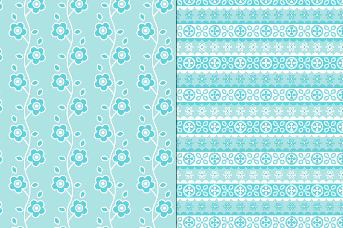 Seamless Blue Eyelet Patterns preview 4