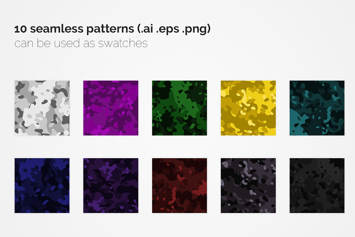 Flecktarn Camo Seamless Patterns, a Pattern Graphic by 3Y_Design (Photo 2 of 6)