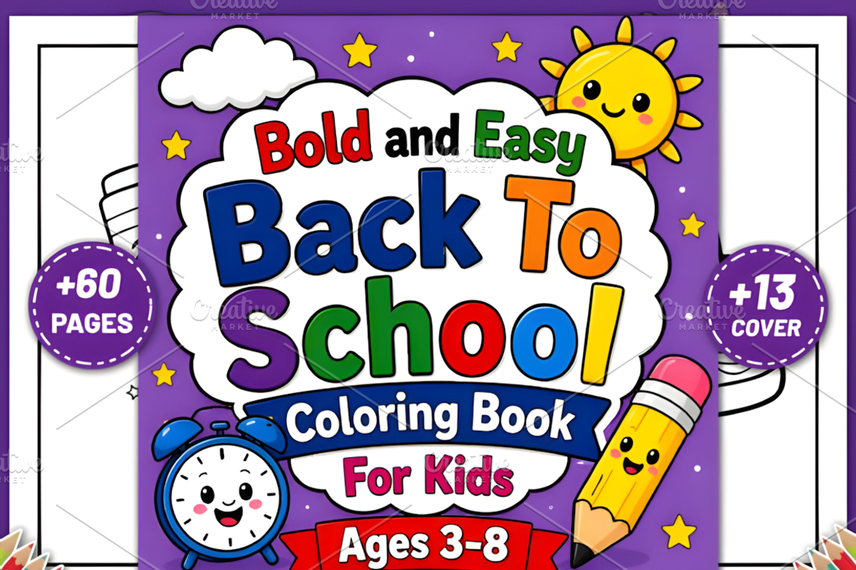 Bold Easy Back to School Coloring, an Education Illustration by Coco Bloom (Photo 1 of 5)
