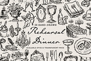 Wedding Rehearsal Dinner Clipart Set, an Object Illustration by The October Creative (Thumbnail 1 of 13)