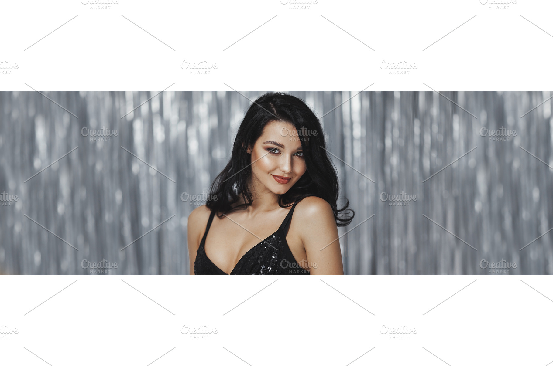 Fashion Woman in Black Dress on, a Holiday Photo by Emotion photo