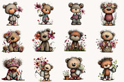 Whimsical spring teddy bear clipart, an Illustration by Designworld (Thumbnail 2 of 10)