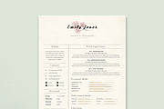 Floral Resume CoverLetter Template C, a Resume Template by Showy68 Template (Thumbnail 2 of 5)