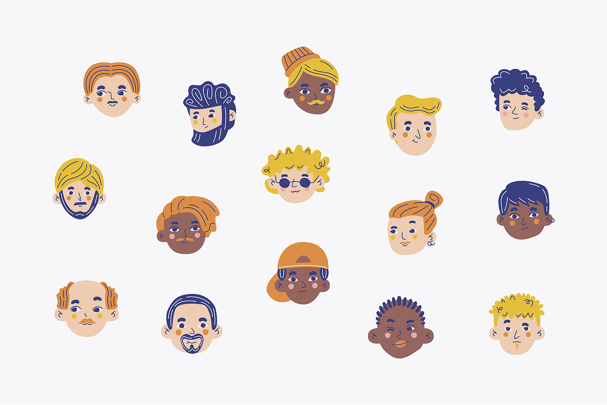 Simple Faces Illustration