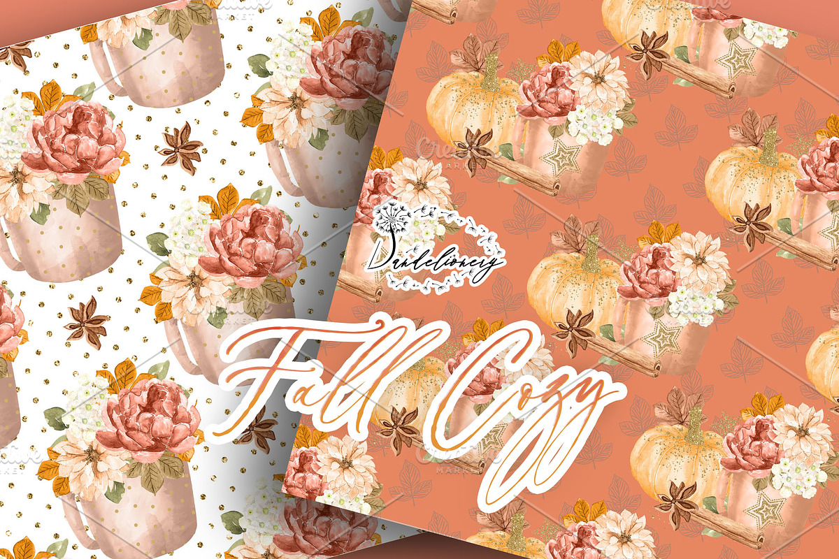 Fall Cozy digital paper pack, a Pattern Graphic by designloverstudio