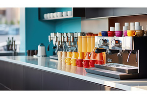 barista modern office cafe ai, an Arts & Entertainment Photo by pikepicture