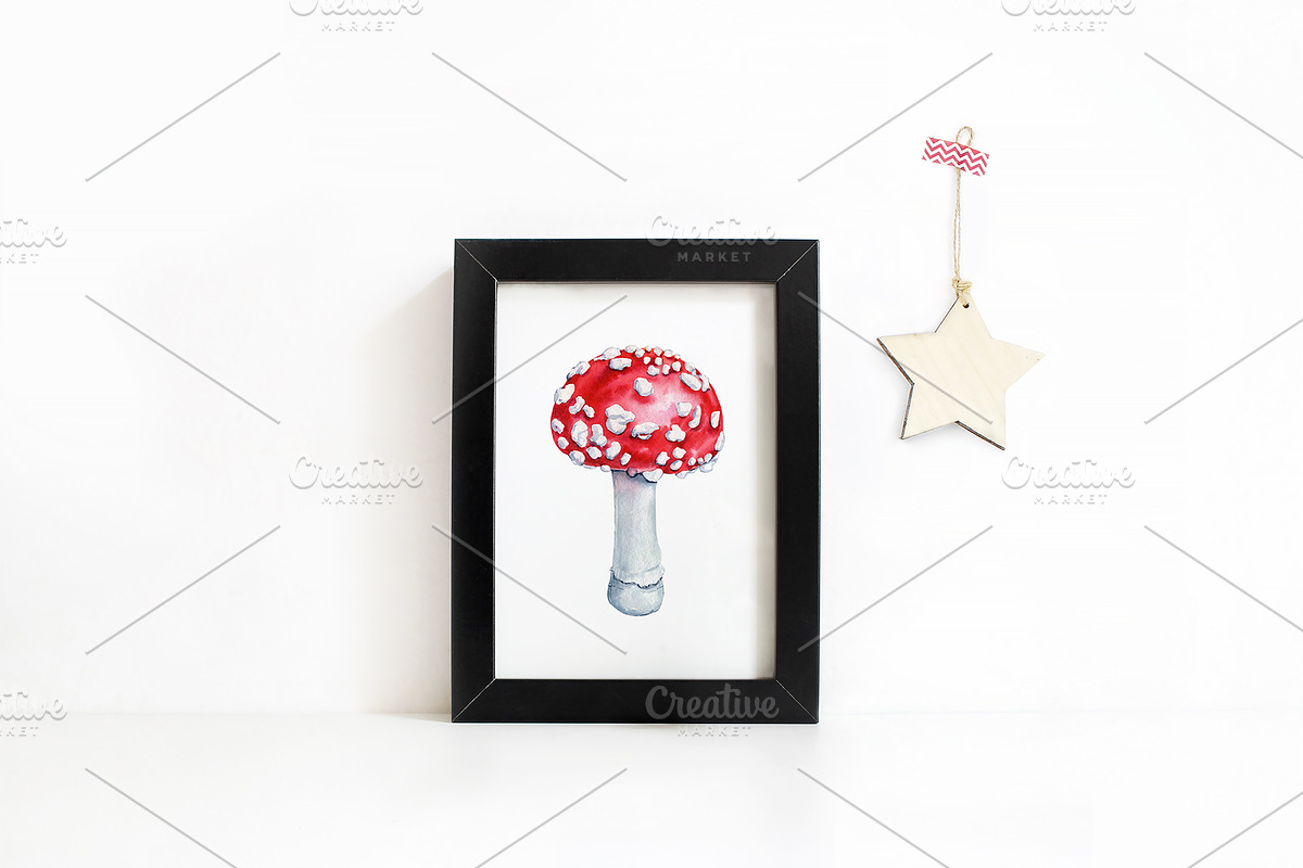 Mushrooms Forest watercolor painting, an Object Illustration by Hanna Hryharenka (Photo 8 of 11)