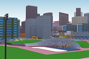 Metropolis City low poly Scene, an Architecture 3D Model by NOMODOL (Thumbnail 16 of 39)