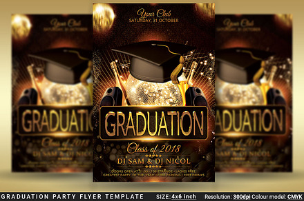 Graduation Party Flyer Template Prom, a Flyer Template by Artolus