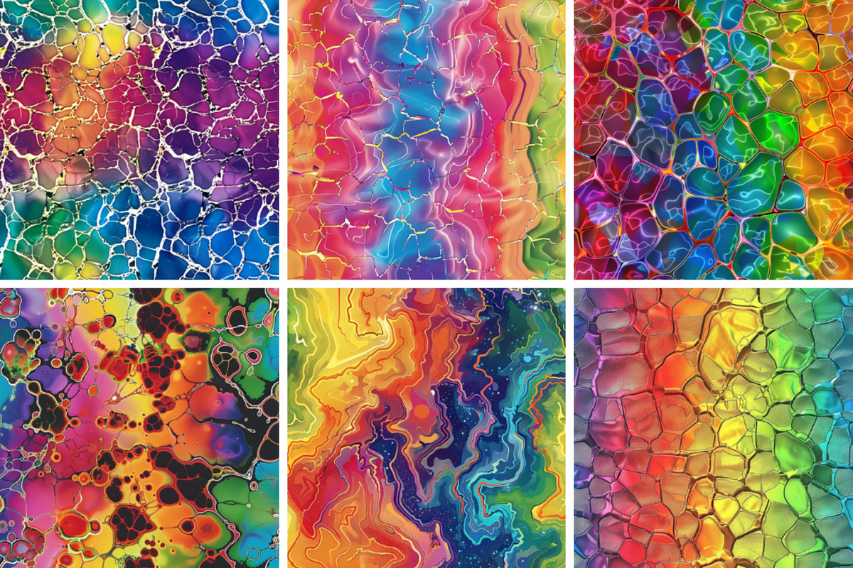Rainbow Chemigram Seamless Patterns, a Pattern Graphic by PrintablesByFranklyn (Photo 3 of 4)