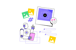 AI-Powered Hashtag Suggestions, a Technology Illustration by Visual Generation