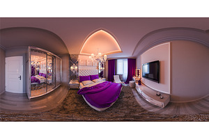 360 vr seamless panorama of bedroom