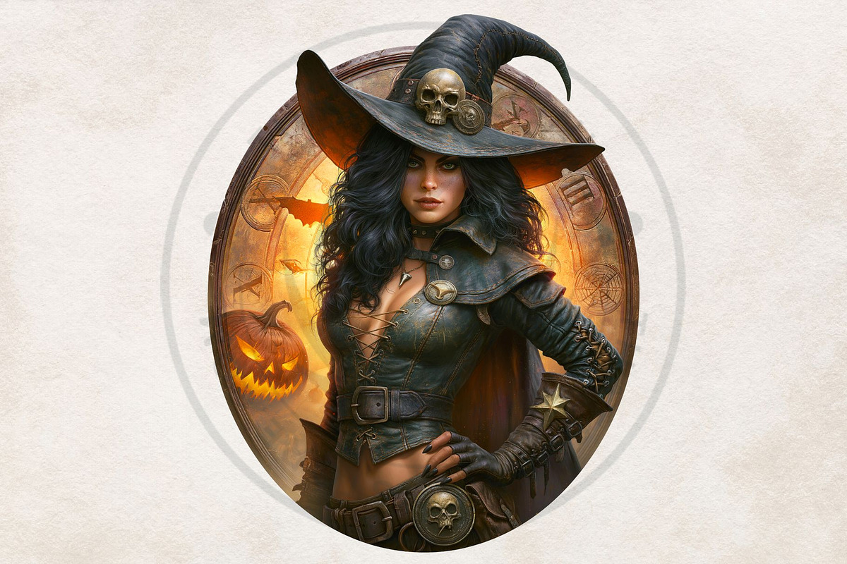 Dark Fantasy Halloween witches, a Seasonal Illustration by ThatsDesignArt (Photo 8 of 17)