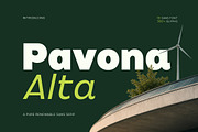 Pavona Alta - Pure Renewable Sans, a Sans Serif Font by twinstd (Thumbnail 1 of 13)